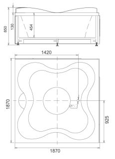 Акриловая ванна Gemy G9089 K L 187x187x85